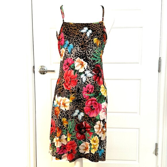 JOHNNY WAS LEOPARD AND TROPICAL PRINT DRESS MEDIUM - Picture 4 of 4